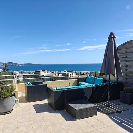 Toit Terrasse Nice-ouest Avec Parking, Clim Et Piscine 니스